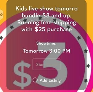 Kids Live Show Bundle Offer. Single Tops Starts At $3 Dresses $8 And Up.